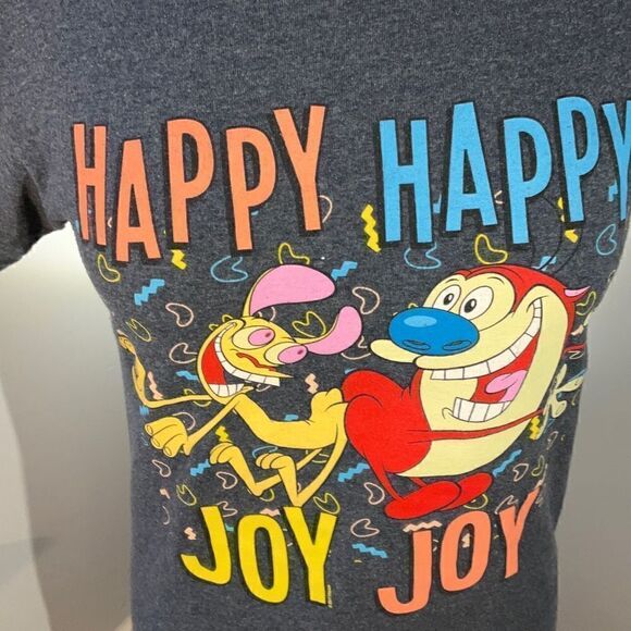 Ren and Stimpy Happy Happy Joy Joy Tshirt, Small, Grey. Nickleodeon 90’s Adult S - Picture 2 of 7
